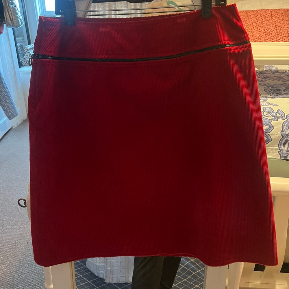 Carlisle Red Corduroy Skirt